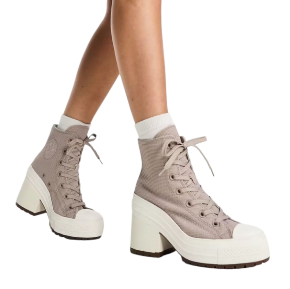 CONVERSE Chuck 70 De Luxe Heel Stone Gray Boots Shoes NEW‎ Men's Size 10.5